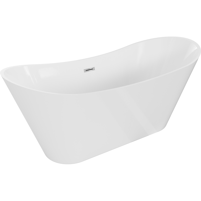 Mexen Celia freistehende Badewanne 170 x 75 cm, weiß, mit Überlauf chrom - 52331707500-01