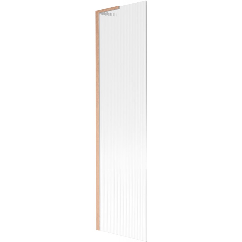 Mexen Next L Badewannenfaltwand 1-flügelig 50 x 150 cm, Streifen, gebürstetes Kupfer - 895-050-000-03-09-65
