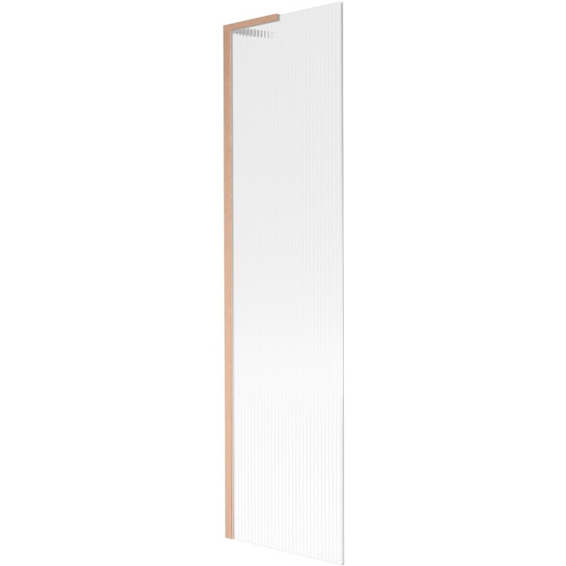 Mexen Next L paratia da vasca da bagno a 1 anta 50 x 150 cm, strisce, rame spazzolato - 895-050-000-03-09-65