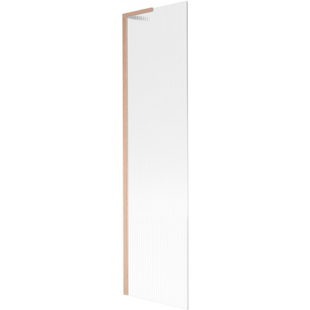 Mexen Next L enokna pregrada za kopalno, 1-krilna, 50 x 150 cm, proge, brušeni baker - 895-050-000-03-09-65