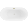 Mexen Luna freistehende Badewanne 150 x 75 cm, weiß, mit Überlauf in Gold - 52031507500-50