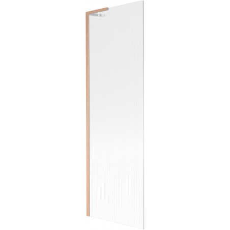 Mexen Next L Badewannenfaltwand 1-flügelig 60 x 150 cm, gestreift, gebürstetes Kupfer - 895-060-000-03-09-65