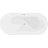 Mexen Luna freistehende Badewanne 150 x 75 cm, weiß, gebürsteter Messingüberlauf - 52031507500-65
