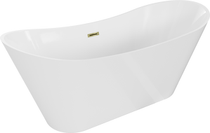 Mexen Celia freistehende Badewanne 170 x 75 cm, weiß, mit Überlauf gold - 52331707500-50