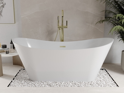 Mexen Celia freistehende Badewanne 170 x 75 cm, weiß, mit Überlauf gold - 52331707500-50