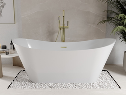 Mexen Celia vrijstaande badkuip 170 x 75 cm, wit, gouden overloop - 52331707500-50