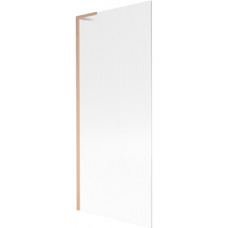 Mexen Next L Badewannen-Faltwand 1-flügelig 80 x 150 cm, Streifen, gebürstetes Kupfer - 895-080-000-03-09-65