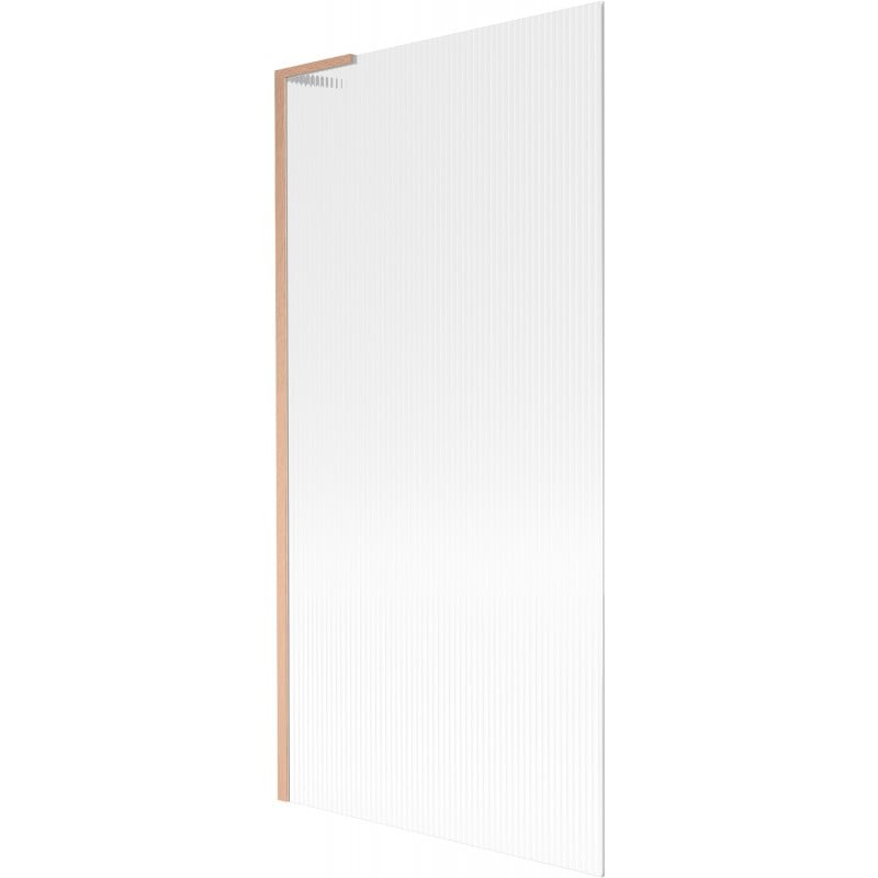 Mexen Next L Badewannen-Faltschirm 1-flügelig 90 x 150 cm, Streifen, gebürstetes Kupfer - 895-090-000-03-09-65