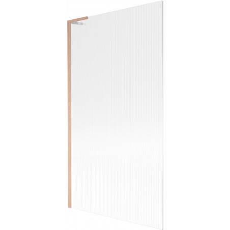 Mexen Next L Badewannenfaltwand 1-flügelig 100 x 150 cm, Streifen, gebürstetes Kupfer - 895-100-000-03-09-65