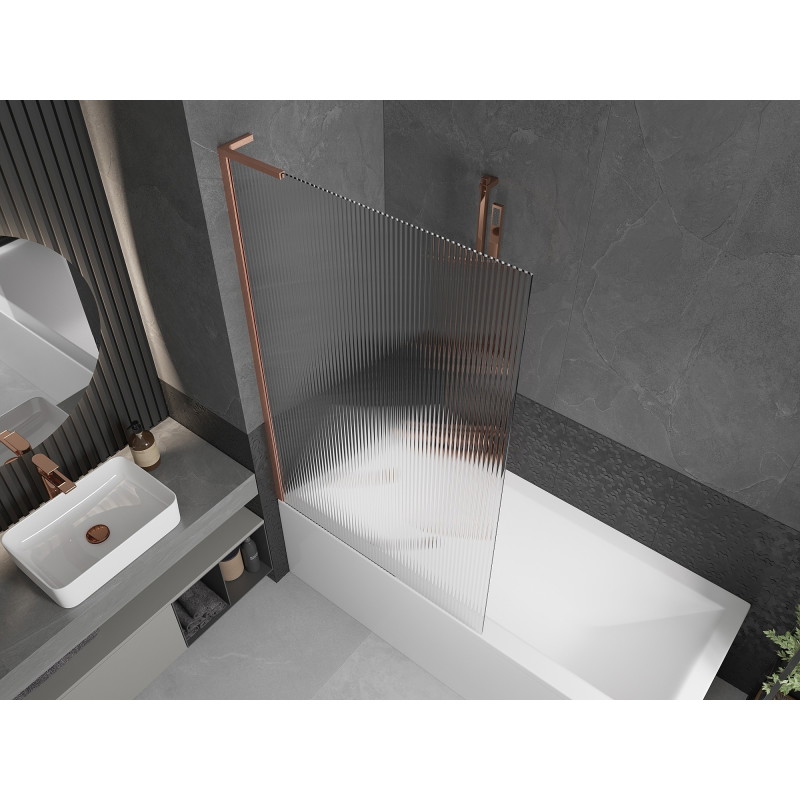 Mexen Next L vannituba ekraan 1-leheline 100 x 150 cm, triibud, harjatud vask - 895-100-000-03-09-65