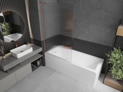 Mexen Next L vannituba ekraan 1-leheline 100 x 150 cm, triibud, harjatud vask - 895-100-000-03-09-65