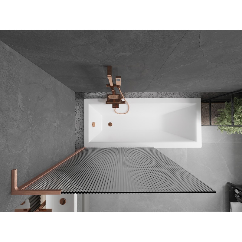 Mexen Next L vannituba ekraan 1-leheline 100 x 150 cm, triibud, harjatud vask - 895-100-000-03-09-65