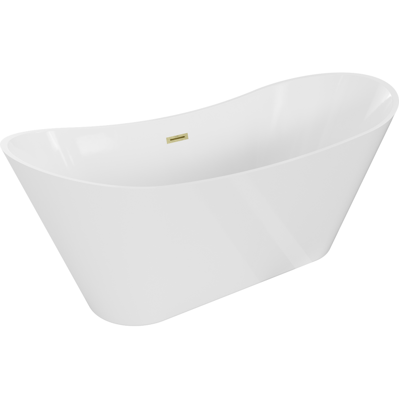 Mexen Celia freestanding bath 170 x 75 cm, white, brushed gold overflow - 52331707500-55