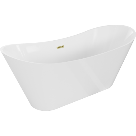 Mexen Celia freestanding bath 170 x 75 cm, white, brushed gold overflow - 52331707500-55