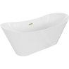 Mexen Celia vrijstaande badkuip 170 x 75 cm, wit, overloop geborsteld goud - 52331707500-55