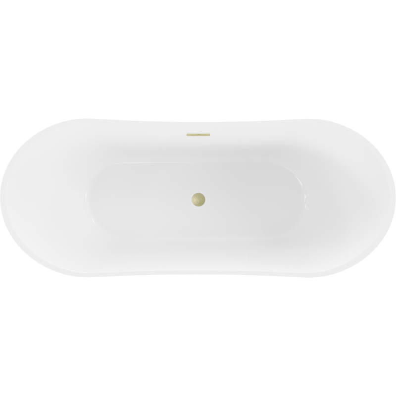 Mexen Celia freestanding bath 170 x 75 cm, white, brushed gold overflow - 52331707500-55