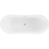 Mexen Celia vrijstaande badkuip 170 x 75 cm, wit, overloop geborsteld goud - 52331707500-55