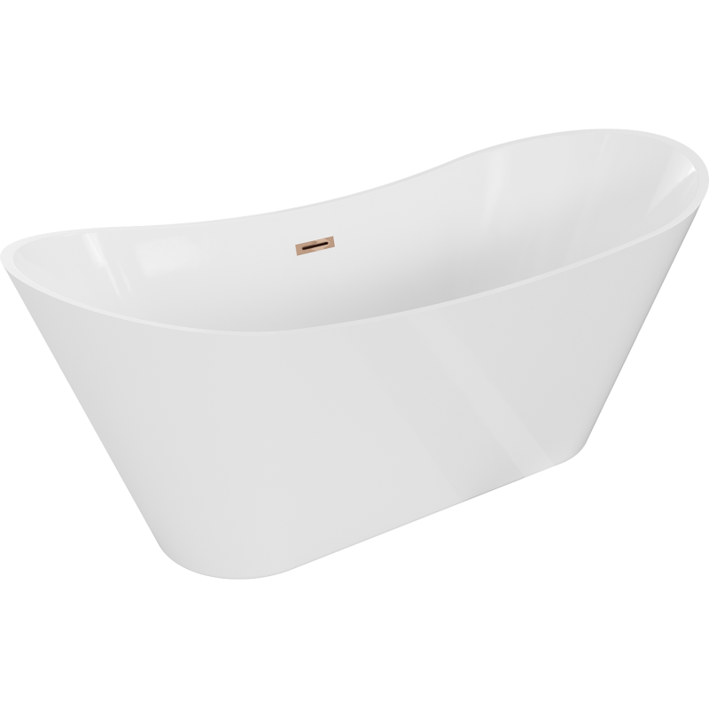 Mexen Celia freestanding bath 170 x 75 cm, white, rose gold overflow - 52331707500-60