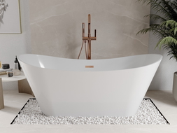 Mexen Celia Freistehende Badewanne 170 x 75 cm, weiß, Überlauf in Roségold - 52331707500-60