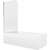 Mexen Vega wanna prostokątna 180 x 80 cm z obudową i parawanem 1-skrzydłowym 70 cm, transparent, chrom - 550118080X9007010100