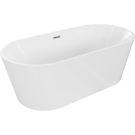 Mexen Luna vrijstaande badkuip 170 x 80 cm, wit, overloop chroom - 52031708000-01