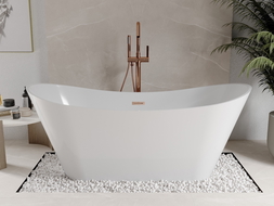 Mexen Celia freistehende Badewanne 170 x 75 cm, weiß, gebürsteter Messingüberlauf - 52331707500-65