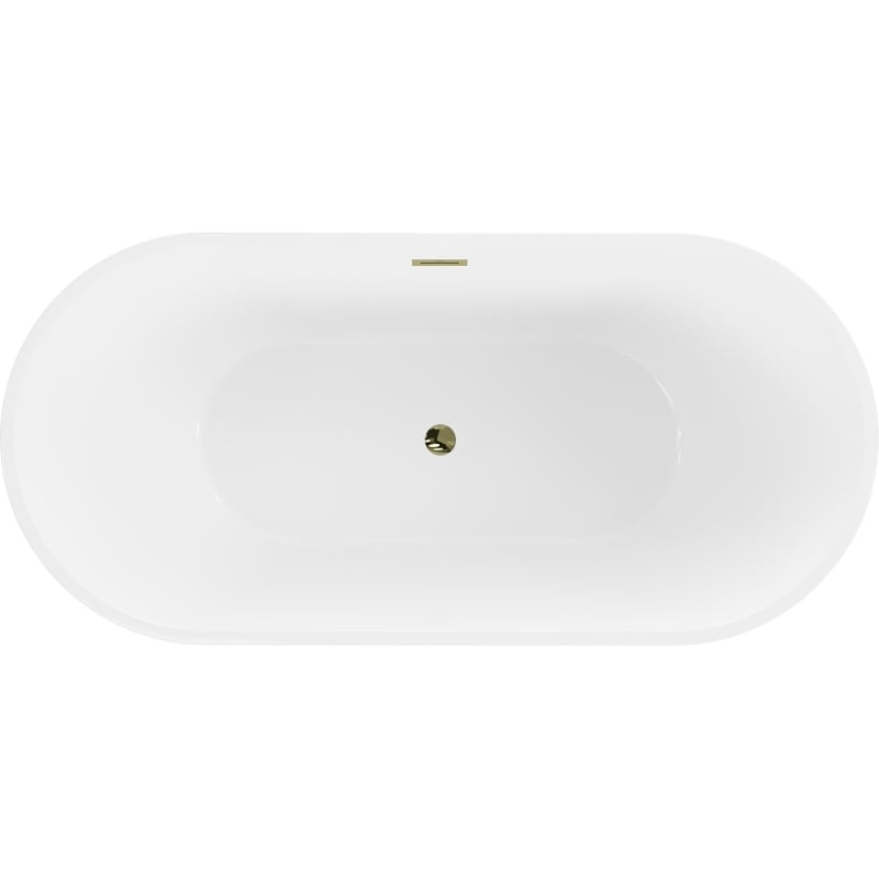 Mexen Luna vabaduseisv vann 180 x 80 cm, valge, ülevool kuldne - 52031808000-50