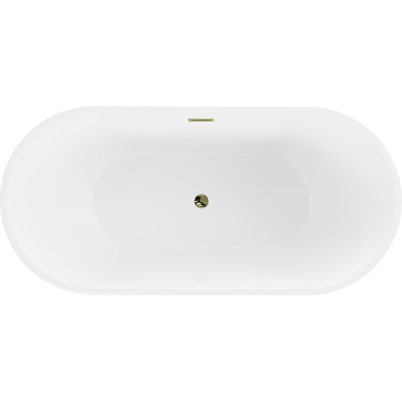 Mexen Luna vaba seisev vann 170 x 80 cm, valge, ülevool kuldne - 52031708000-50