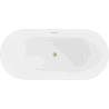 Mexen Luna freistehende Badewanne 170 x 80 cm, weiß, Überlauf gebürstetes Gold - 52031708000-55