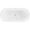 Mexen Luna vrijstaande badkuip 180 x 80 cm, wit, overloop goud geborsteld - 52031808000-55