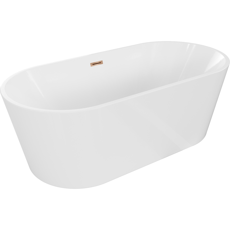 Mexen Luna freestanding bath 170 x 80 cm, white, rose gold overflow - 52031708000-60