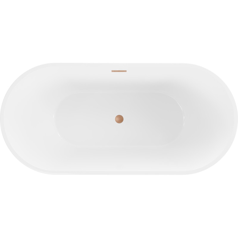 Mexen Luna vabaduse seisev vann 170 x 80 cm, valge, harjatud vask ülevool - 52031708000-65