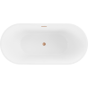 Mexen Luna vrijstaande badkuip 170 x 80 cm, wit, overloop geborsteld koper - 52031708000-65