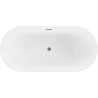 Mexen Luna freistehende Badewanne 180 x 80 cm, weiß, gebürsteter Gun Gray Überlauf - 52031808000-66