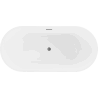 Mexen Luna freistehende Badewanne 170 x 80 cm, weiß, Ablauf gun grau gebürstet - 52031708000-66