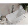 Mexen Celia free-standing bath 170 x 75 cm, white, overflow gun gray brushed - 52331707500-66