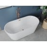 Mexen Luna freistehende Badewanne 170 x 80 cm, weiß, gebürsteter Messingüberlauf - 52031708000-65