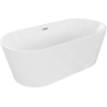 Mexen Luna freistehende Badewanne 180 x 80 cm, weiß, Ablauf in gebürstetem Nickel - 52031808000-97