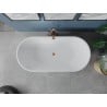 Mexen Luna freistehende Badewanne 170 x 80 cm, weiß, gebürsteter Messingüberlauf - 52031708000-65