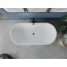 Mexen Luna Badewanne freistehend 180 x 80 cm, weiß, Überlauf schwarz - 52031808000-70