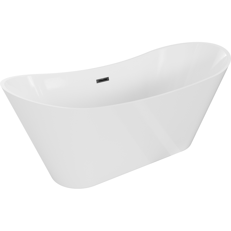 Mexen Celia bañera exenta 170 x 75 cm, blanca, rebosadero negro - 52331707500-70
