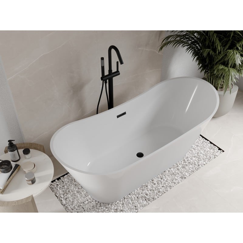 Mexen Celia free-standing bathtub 170 x 75 cm, white, black overflow - 52331707500-70