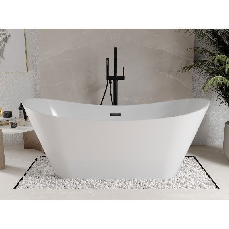 Mexen Celia vasca da bagno autonoma 170 x 75 cm, bianca, troppopieno nero - 52331707500-70