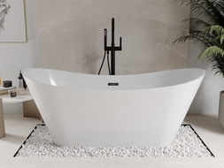 Mexen Celia freistehende Badewanne 170 x 75 cm, weiß, schwarzer Überlauf - 52331707500-70