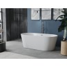 Mexen Luna vabadusega vann 170 x 80 cm, valge, ülevoolu gun metal - 52031708000-95
