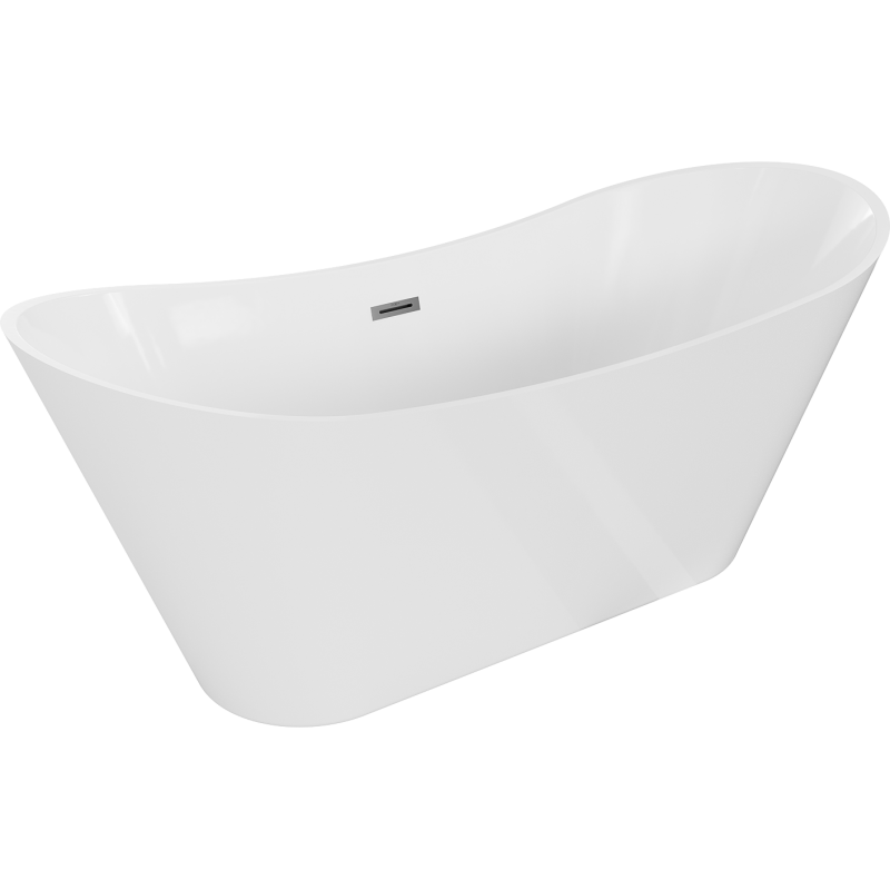 Mexen Celia baignoire autoportante 170 x 75 cm, blanche, trop-plein en métal gun - 52331707500-95