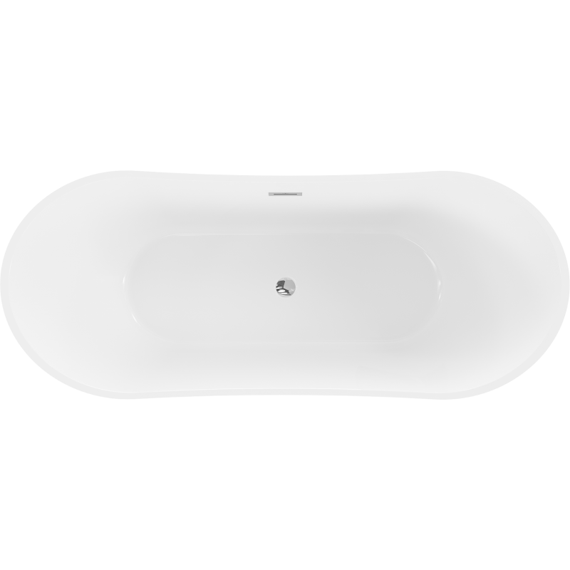 Mexen Celia bañera exenta 170 x 75 cm, blanca/negra, rebosadero cromado - 52331707575-01