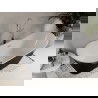 Mexen Celia vrijstaande badkuip 170 x 75 cm, wit/zwart, chroom overloop - 52331707575-01