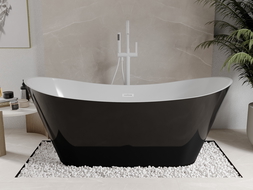Mexen Celia vrijstaand bad 170 x 75 cm, wit/zwart, witte overloop - 52331707575-20