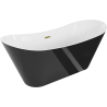 Mexen Celia freestanding bath 170 x 75 cm, white/black, gold overflow - 52331707575-50